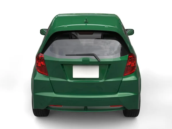 Auto compatta moderna metallizzata verde scuro - vista posteriore — Foto Stock