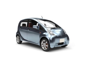 Pırıl pırıl mavi modern elektrikli otomobil