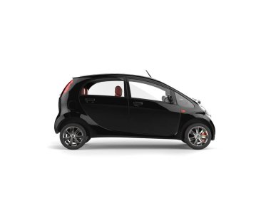 Küçük siyah elektrik modern otomobil - yan görünüm