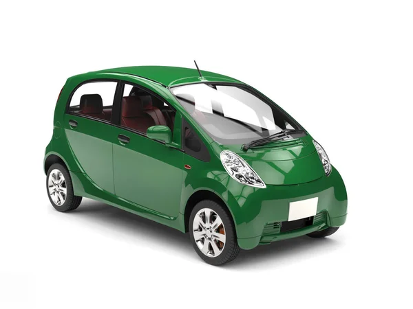 Mașină electrică verde pe fundal alb — Fotografie, imagine de stoc