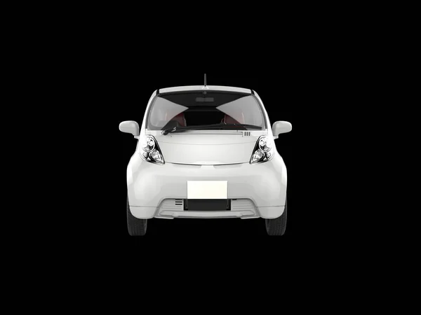 Small white electric modern car - front view — Stock Photo, Image