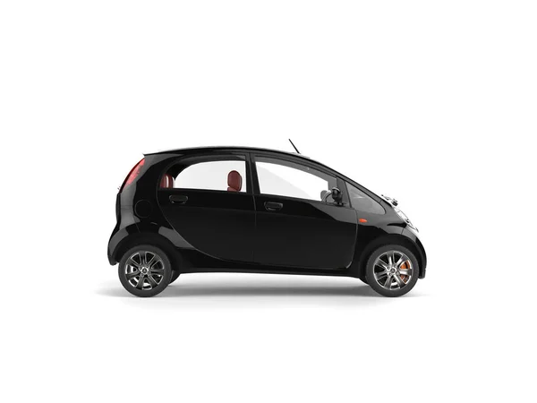 Малий чорний електричний сучасний автомобіль вид збоку — стокове фото