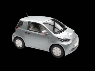 Siyah arka plan üzerine metalik kompakt kentsel araba