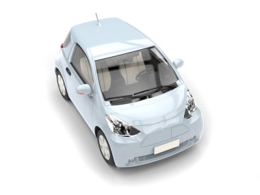 Güzel beyaz kompakt kentsel araba - Üstten Görünüm