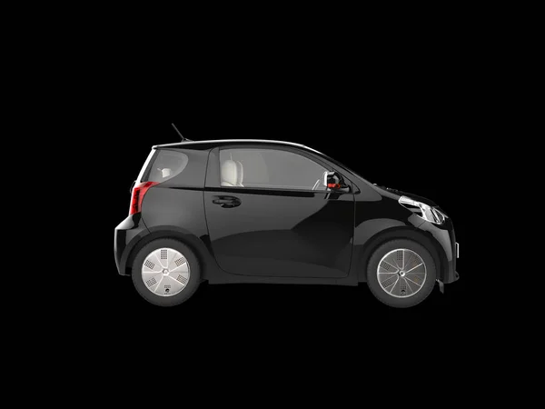 Siyah küçük kentsel modern elektrikli otomobil - yan görünüm — Stok fotoğraf