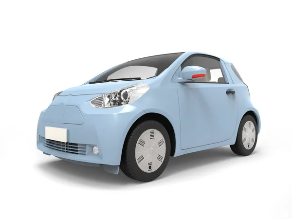 Pastello blu piccola urbana moderna auto elettrica — Foto Stock