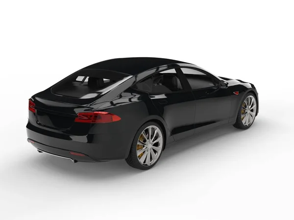 Awesome black electric business car - back view