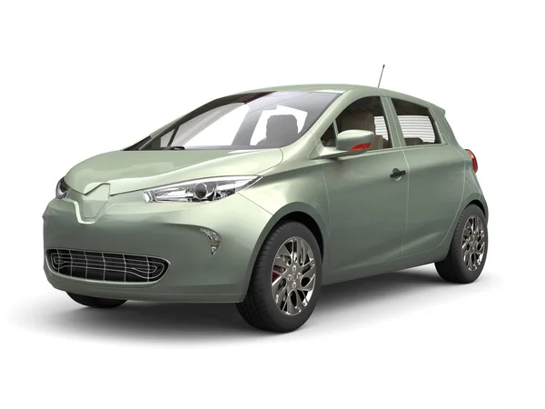 Pastel verde metálico coche eléctrico moderno —  Fotos de Stock