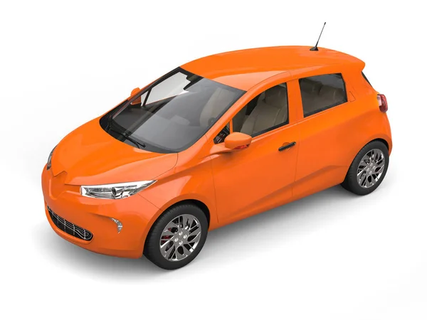 Gevaar oranje moderne elektrische eco auto — Stockfoto