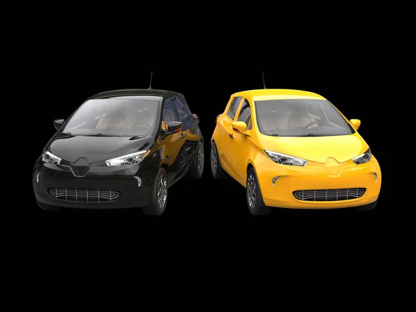 Σύγχρονη eco ηλεκτρικά αυτοκίνητα - μαύρο και κίτρινο — Φωτογραφία Αρχείου