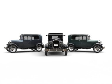 Güzel 1920'lerde vintage cars - stüdyo - 3d çizim vurdu.