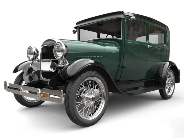 Wunderschöner dunkelgrüner Oldtimer - 3D-Render — Stockfoto