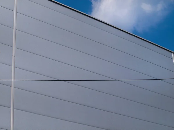 Metal facade of storage building