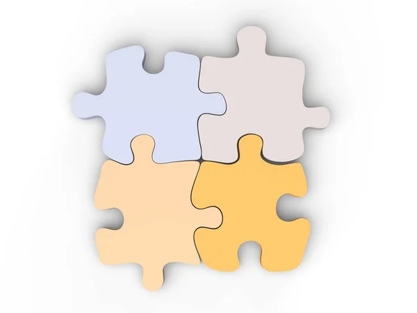 따뜻한 파스텔 4 조각 퍼즐 세트 — 스톡 사진