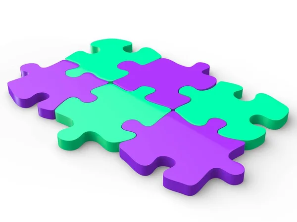 보라색과 청록색 퍼즐 조각 — 스톡 사진