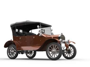 Koyu portakal oldtimer araba