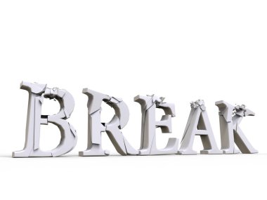 Kırık ve kırık yazı tipi yazım patlak - düşük açılı vurdu dışarı