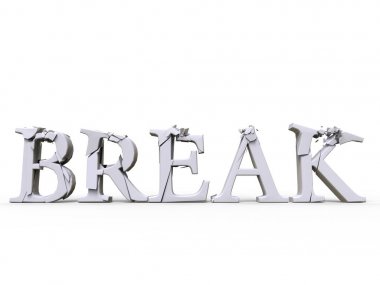 Kırık ve kırık yazı tipi yazım patlak dışarı