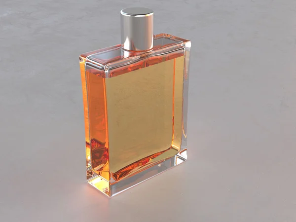 Einfache orangefarbene Parfümflasche — Stockfoto