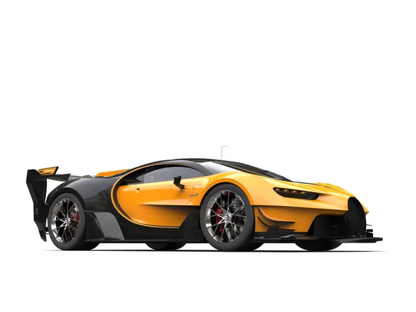 Yellow supercar studio shot - 3D Illustration — Stock Photo, Image