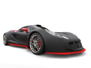 Mat siyah harika supercar - atış gülümsemek güzellik