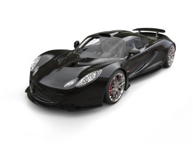 Korku veren siyah supercar - studio vurdu