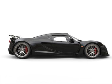 Siyah spor supercar - yan görünüm