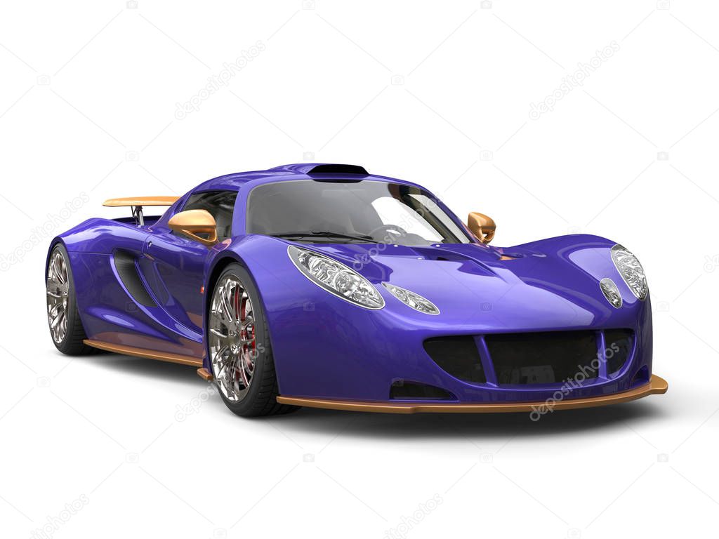 Gold and purple awesome supercar