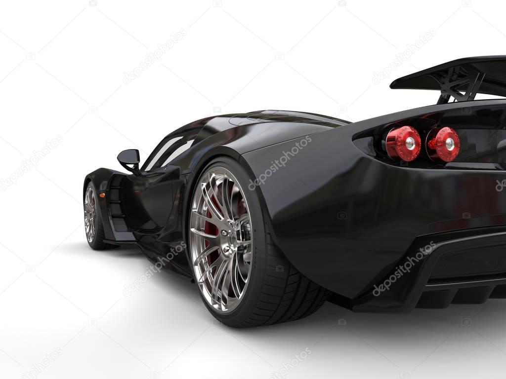 Awesome black supercar - rear wheel shot