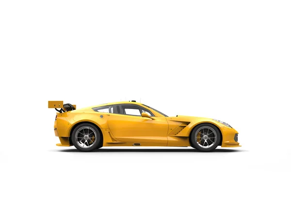 Желтая концепция спортивного автомобиля - вид сбоку — стоковое фото