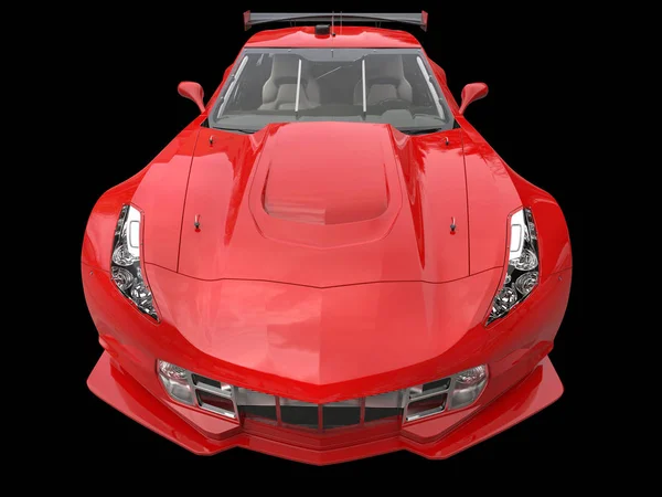 赤のモダンなコンセプト車 - 正面極端なクローズ アップ撮影 — ストック写真