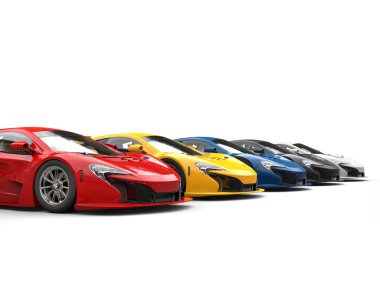 Row of extreme sportscars clipart