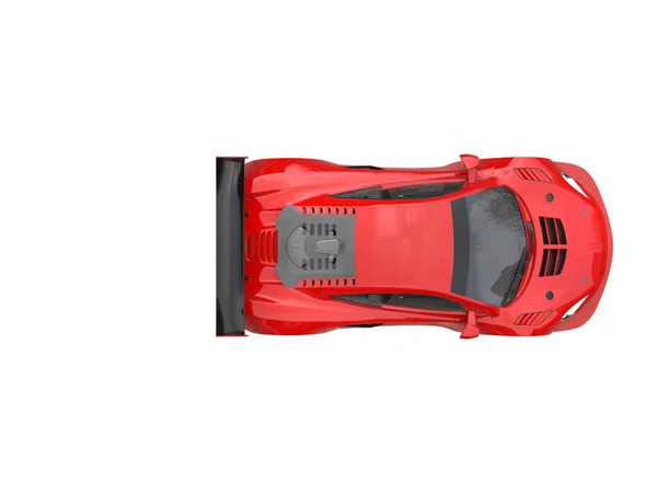 Brick red modern sports car - top down view — Stock Photo, Image