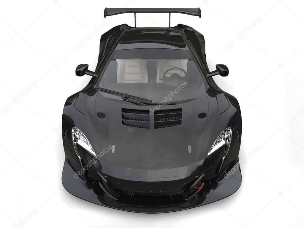 New shiny black modern race car