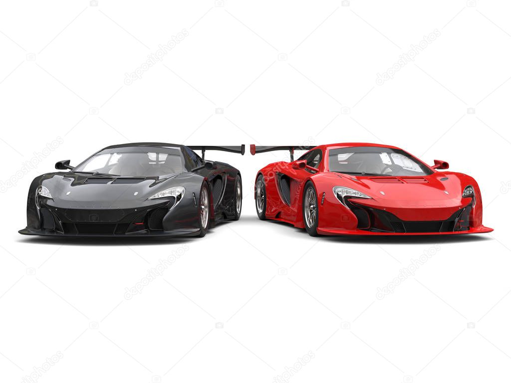 Black and red awesome supercars side by side