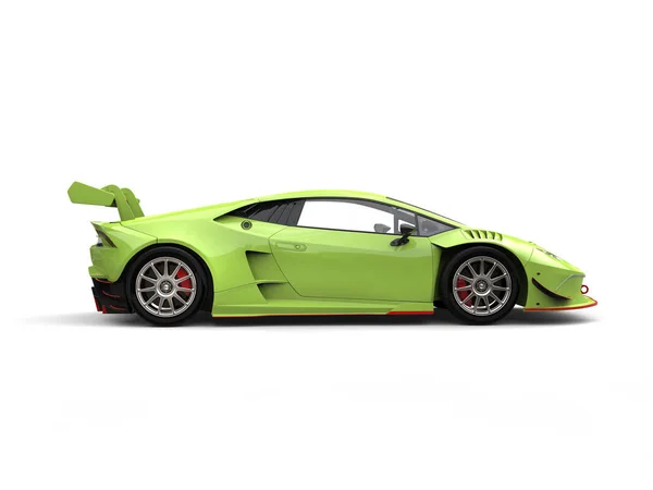 Zöld méreg futurisztikus verseny sportkocsi - oldalnézet — Stock Fotó