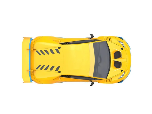 Sole giallo futuristico gara sportscar - vista dall'alto — Foto Stock