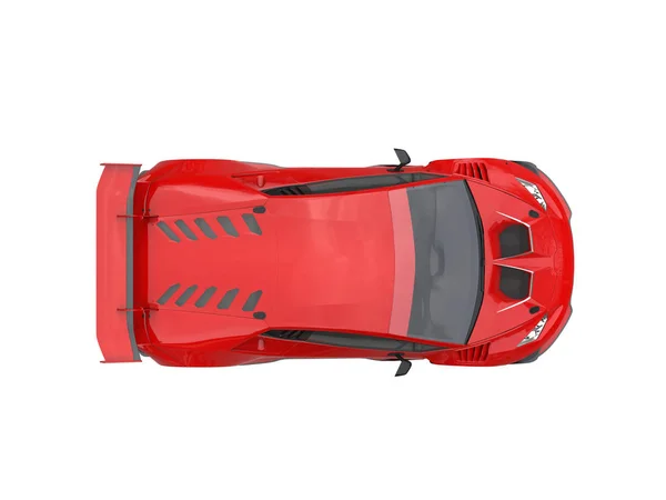 Rage red futuristic race sportscar - top view — Stock Photo, Image