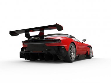 Kardinal kırmızı modern sportcar - kuyruk görünümü