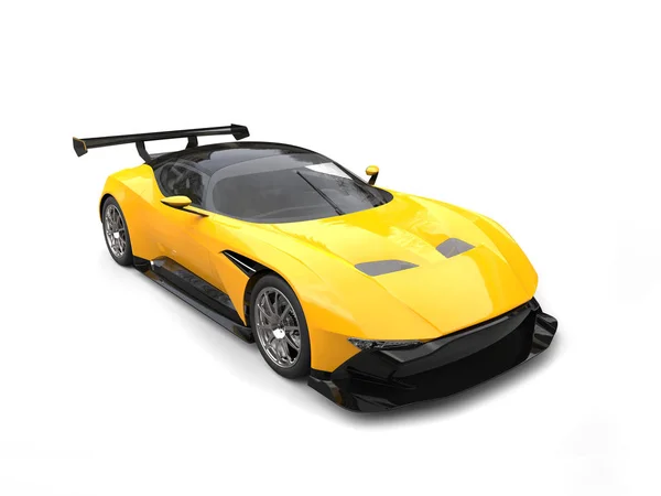 Black and bright yellow awesome super car — Stock Photo, Image