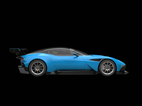 Açık gök mavisi harika modern yarış arabası - yan görünüm — Stok fotoğraf