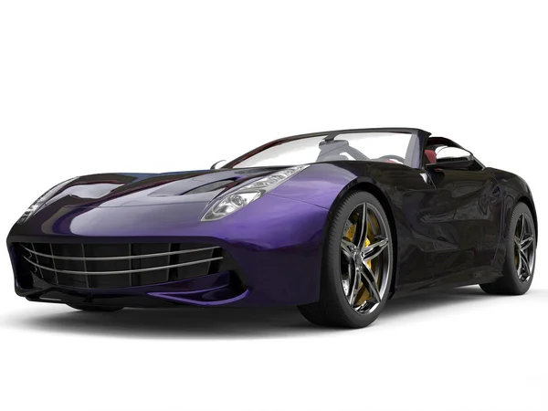 令人敬畏的现代跑车与两口气金属漆-紫色和黑色 — 图库照片
