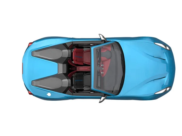 Sky blue fast race car - top down view — Stock Photo, Image