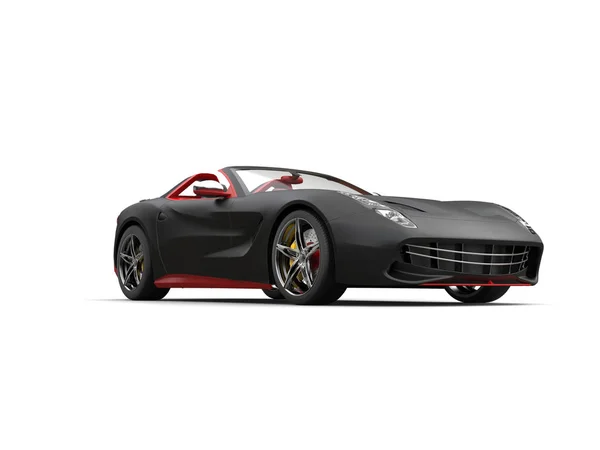 Matte black futuristic sports car - studio shot — Stock Photo, Image