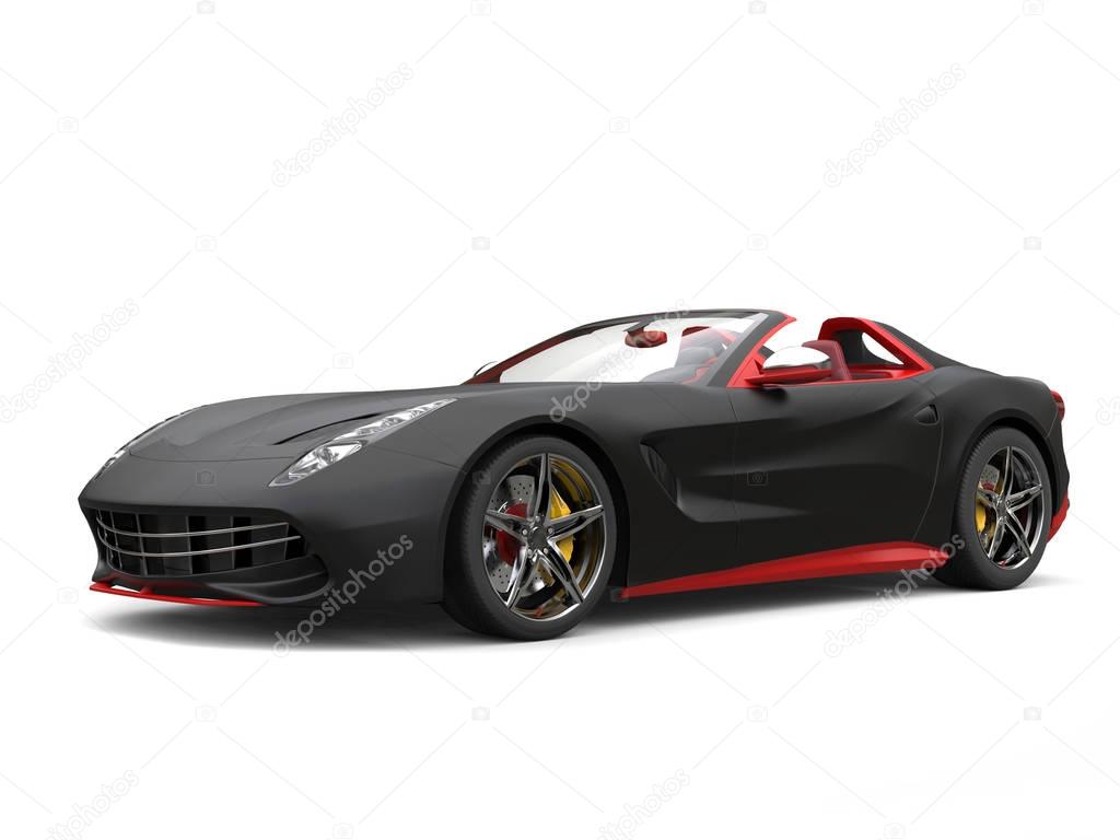 Cutting edge sports car - matte black with red details