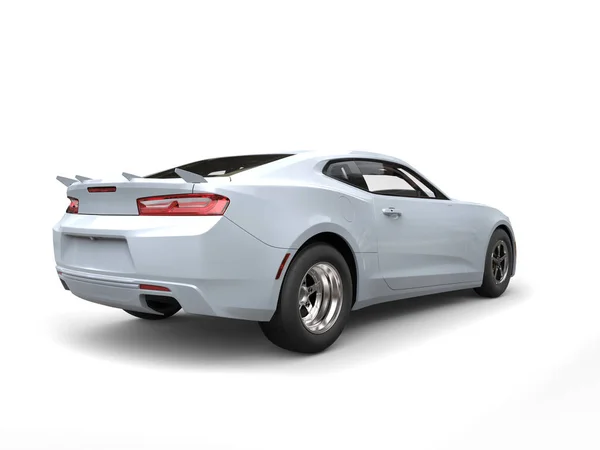 Fantasma coche muscular moderno blanco - vista trasera - Ilustración 3D — Foto de Stock
