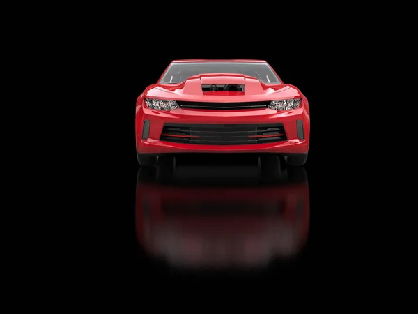 Raging carro muscular moderno vermelho - tiro de beleza - Ilustração 3D — Fotografia de Stock