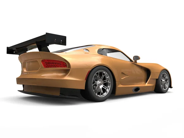 Χρυσό νιφάδα Χειροποίητη σύγχρονη supercar - πίσω όψη - 3d απεικόνιση — Φωτογραφία Αρχείου