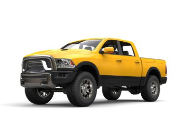 İnşaat sarı modern pick-up kamyon - güzellik vurdu
