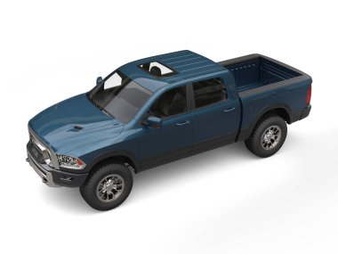 Koyu yeşil mavi modern pick-up kamyon